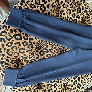 Theory slate blue silk joggers